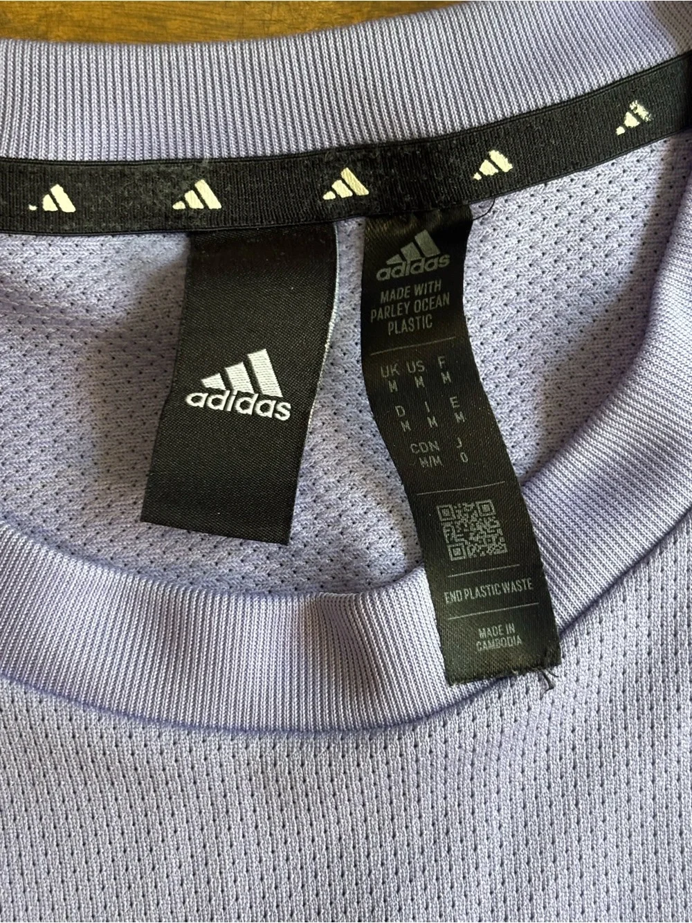 adidas Lavender Tee with Pale Yellow Logo